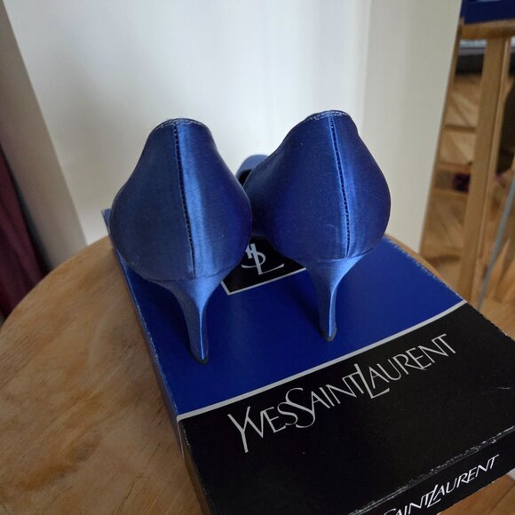 Vintage Yves st Laurent royal blue high hello US7 great condition with box - Picture 2 of 4